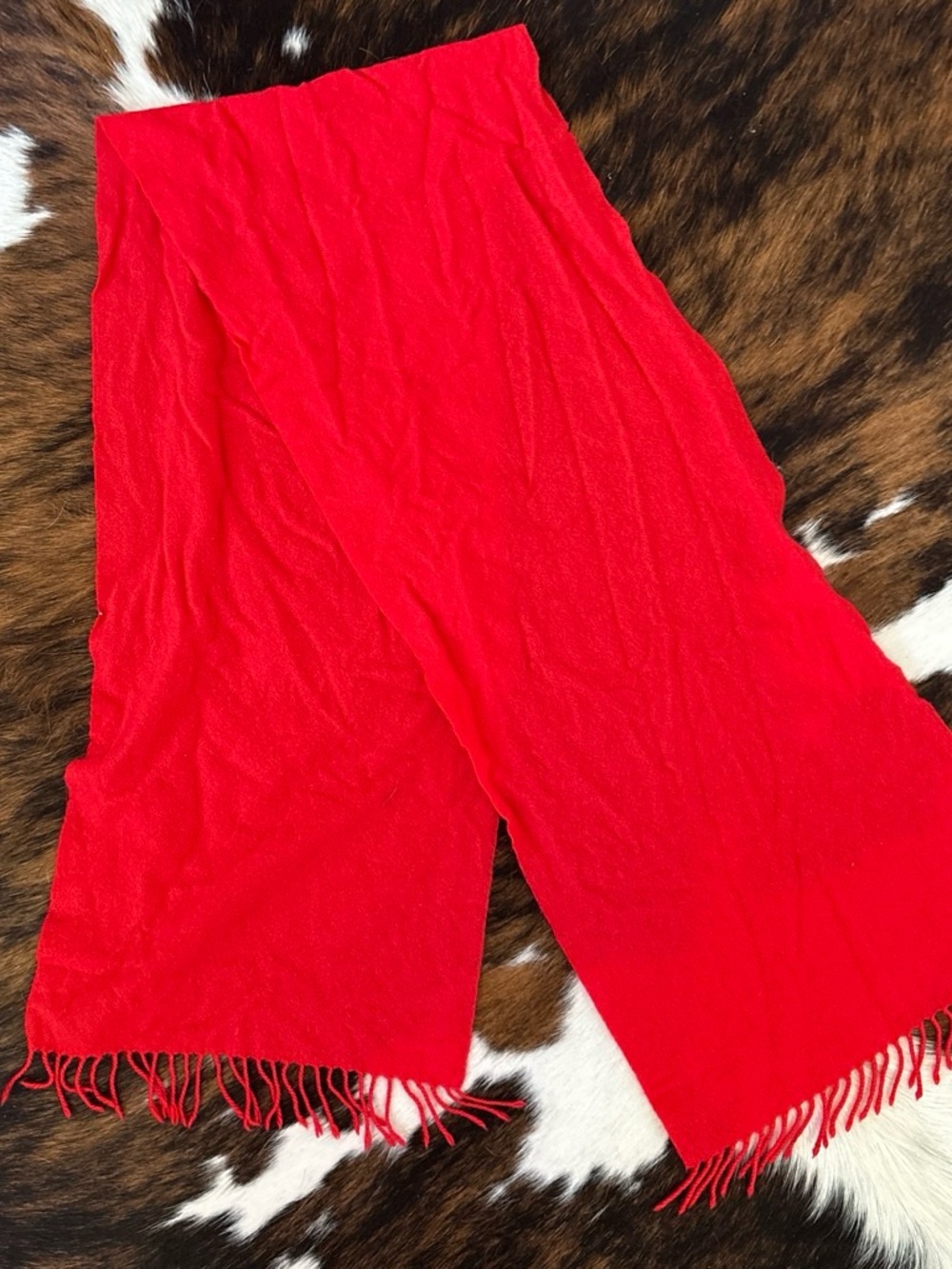 Elegant Red Cashmere Scarf - Women's Lightweight Wrap
